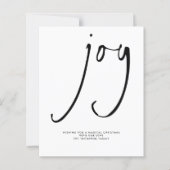 Papier Budget Joy Élégant Script Black White Holiday (Devant)