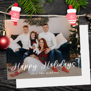 Papier Budget Joyeuses Fêtes Fun Script Photo- Blanc BK