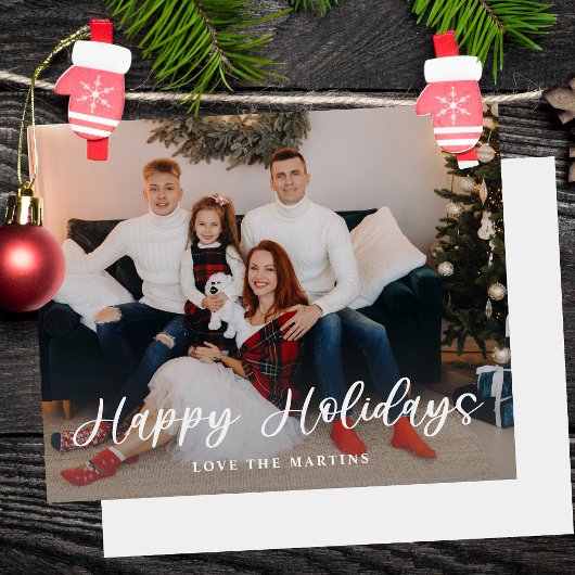 Papier Budget Joyeuses Fêtes Fun Script Photo- Blanc BK