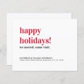 Papier Budget Joyeuses Fêtes Nous Avons Déménagé Visitez  (Devant / Derrière)