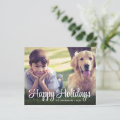 Papier Budget Joyeuses Vacances Blanches Script Photo Ove (Debout devant)