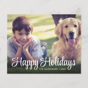 Papier Budget Joyeuses Vacances Blanches Script Photo Ove