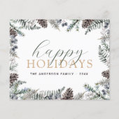 Papier Budget Joyeuses vacances Noël Dusty Bleu (Devant)