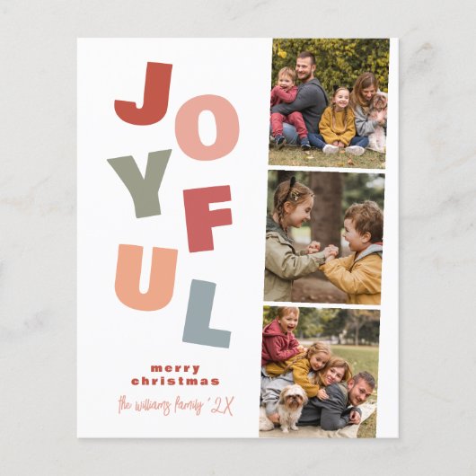 Papier Budget Joyeux Boho Bold 3 Photo Noël (Devant)