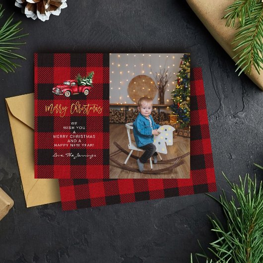 Papier Budget Joyeux Camion de Noël & Buffalo C Photo