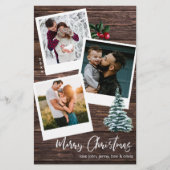 Papier Budget Joyeux Noël 3 Instantané Photo Rustique LG (Devant)