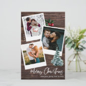 Papier Budget Joyeux Noël 3 Instantané Photo Rustique LG (Debout devant)