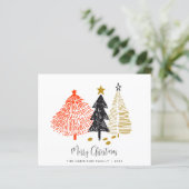 Papier Budget Joyeux Noël Arbres Abstraits Minimal (Debout devant)