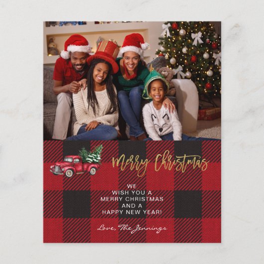 Papier Budget Joyeux Noël Camion & Photo de Buffle H (Devant)