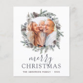 Papier Budget Joyeux Noël Dusty Blue Photo Holiday (Devant)