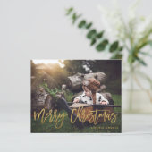 Papier Budget Joyeux Noël Gold Parties scintillant Script (Debout devant)