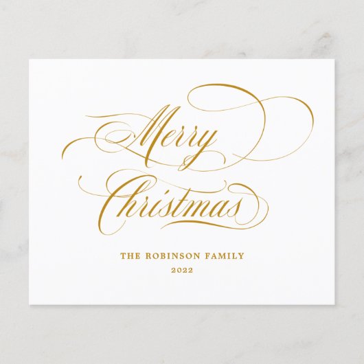 Papier Budget Joyeux Noël Gold Script Typographie (Devant)
