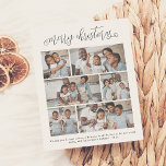 Papier Budget Joyeux Noël Lettres 6 Fête Photo<br><div class="desc">Célébrez la saison avec cette carte de vacances moderne et élégante multi-photo de Cali Graphics! Ce budget & design simple dispose de "joyeux noël" en lettres de script élégantes avec fleuris tourbillonnant sur les premières et dernières lettres. Ci-dessous, au milieu de la carte, un montage photo présente 6 de vos...</div>