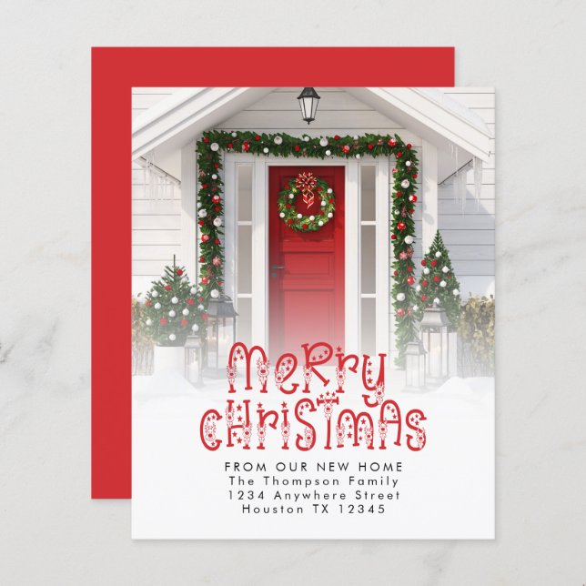 Papier BUDGET Joyeux Noël Nouveau Accueil Photo Reinder (Devant / Derrière)