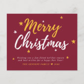 Papier Budget Joyeux Noël Photo Red Holiday Card (Devant)