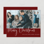 Papier Budget Joyeux Noël Script 2 Photo Collage Rouge (Devant / Derrière)