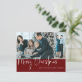 Papier Budget Joyeux Noël Script 2 Photo Collage Rouge (Debout devant)