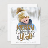 Papier Budget Joyeux Noël Y'All Photo Art Script (Devant / Derrière)