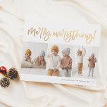 Papier Budget Joyeux tout Script 3 Photo Noël<br><div class="desc">Répandez la fête avec cette carte de vacances à budget festif! "Joyeux tout !" est écrit à la main dans un script amusant et moderne. La calligraphie est en or pour une ambiance festive supplémentaire. L'or est une image imprimée, mais une véritable version de feuille d'or est disponible dans notre...</div>