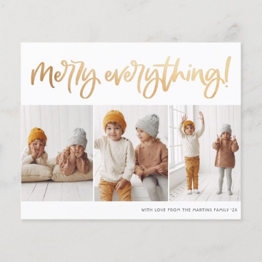 Papier Budget Joyeux tout Script 3 Photo Noël (Devant)