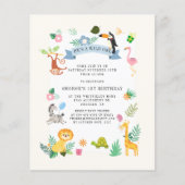 Papier Budget Jungle Animaux 1er Invitation anniversaire (Devant)