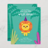 Papier Budget Jungle Lion Invitations d'anniversaire de l (Devant / Derrière)