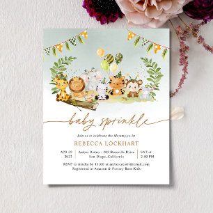 Papier Budget Jungle Party Baby Sprinkle Invitation