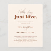 Papier Budget Just Love Cream Terracotta Retro Mariage (Devant)