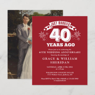 Papier Budget juste marié 40e anniversaire Invitation pho