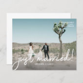 Papier Budget Juste Marié 4 Mariage photo Faire-part (Devant / Derrière)