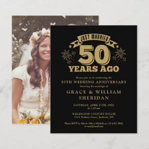 Papier Budget juste marié 50e anniversaire Invitation pho