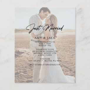 Papier Budget Juste Marié Photo Mariage Faire-part