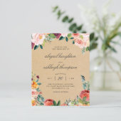Papier Budget Kraft Burgundy Blush Pink FlorMariage (Debout devant)