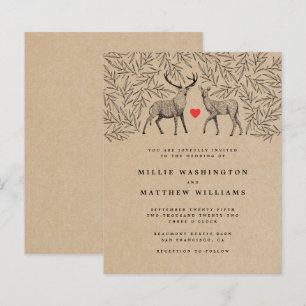 Papier Budget Kraft Woodland Buck Doe Mariage botanique