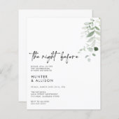 Papier BUDGET La nuit avant l'invitation (Devant / Derrière)