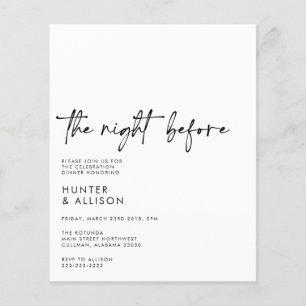 Papier BUDGET La nuit avant l'invitation