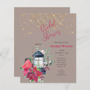 Papier BUDGET Lanterne de Noël Poinsettia Evergreens