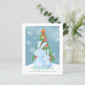 Papier BUDGET Lapin De Noël Lapin Avec Arbre En Neige (Debout devant)