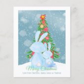 Papier BUDGET Lapin De Noël Lapin Avec Arbre En Neige (Devant)