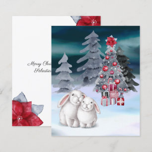 Papier BUDGET Lapin Lapin Scène Arbre de Noël