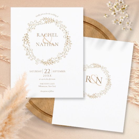 Papier Budget Laurel Garland Faire-part de mariage