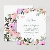 Papier Budget Lavender Baby shower floral rose (Devant / Derrière)