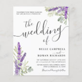 Papier Budget Lavender Floral QR Code Faire-part de maria (Devant)