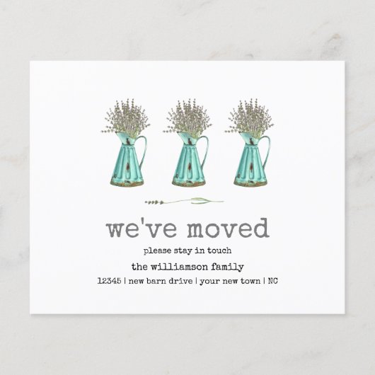 Papier Budget Lavender Nous avons déplacé le Faire-part d (Devant)