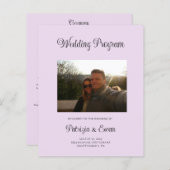 Papier Budget Lavender Photo Wedding program (Devant / Derrière)