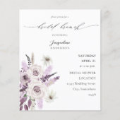 Papier Budget Lavender Purple Floral Bridal Brunch (Devant)