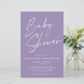 Papier Budget Lavender Purple Simple Script Baby shower (Debout devant)