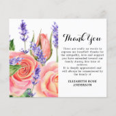Papier Budget Lavender Roses Sympathy Funeral Merci (Devant)