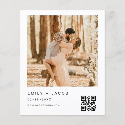 Papier Budget Le code QR Mariage Invitation (Dos)