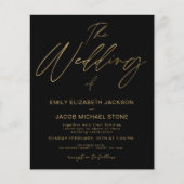 Papier Budget Le Mariage de Gold Black Elegant (Devant)
